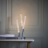 Polished stainless steel & clear bubble acrylic