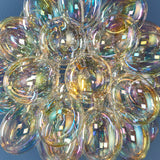 Chrome plate & iridescent glass