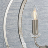Bright nickel plate with clear crystal & faceted acrylic