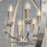 Bright nickel plate with clear crystal & faceted acrylic