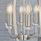Bright nickel plate with clear crystal & faceted acrylic