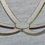 Bright nickel plate with clear crystal & faceted acrylic