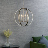Bright nickel plate with clear crystal & faceted acrylic