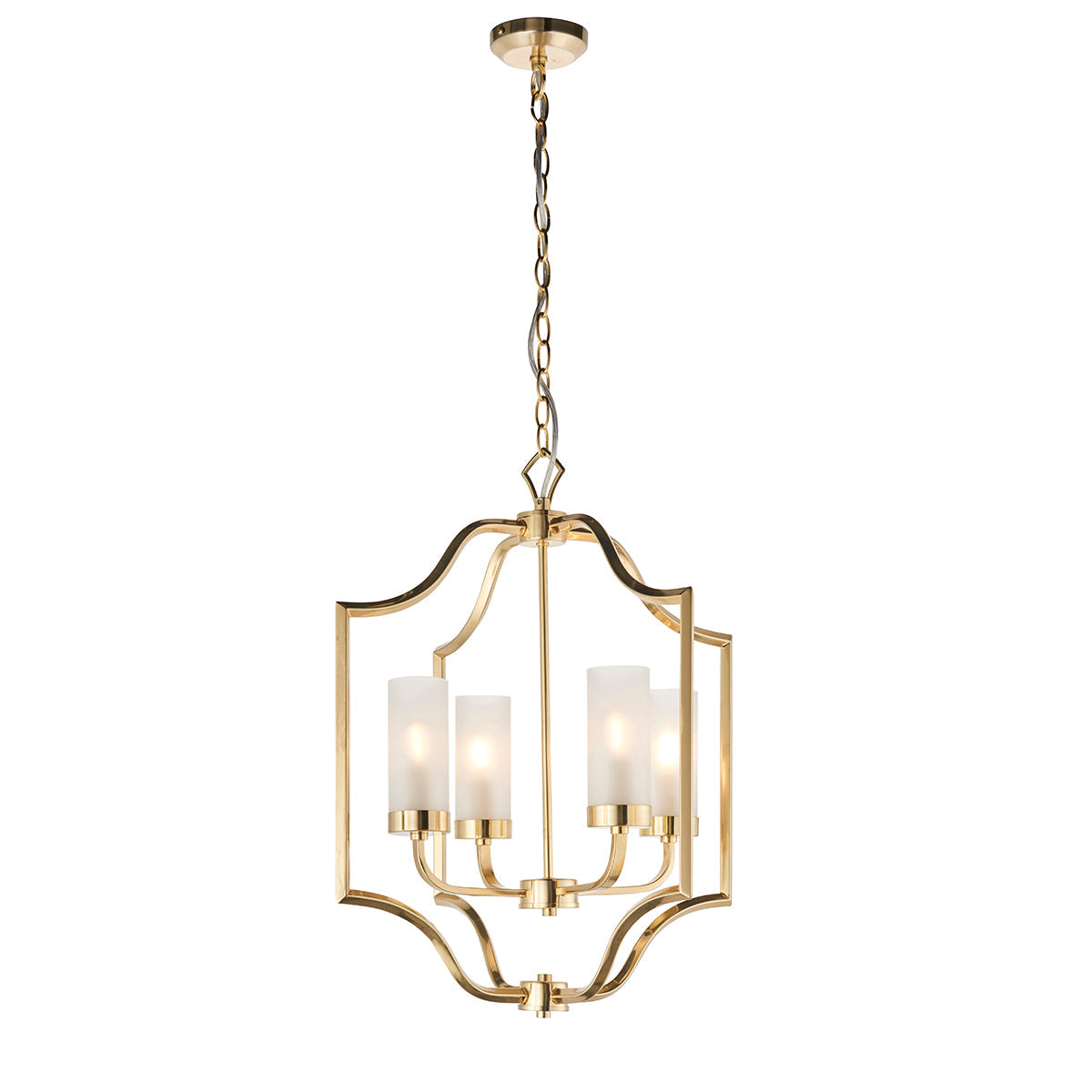 Satin brass plate & frosted glass