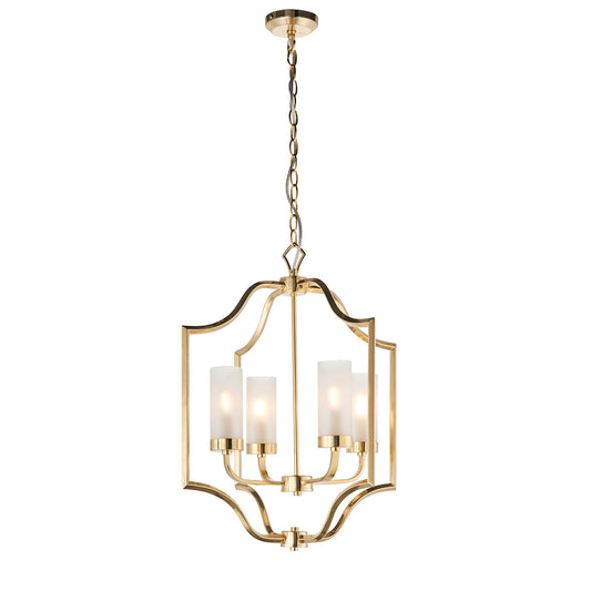 Satin brass plate & frosted glass