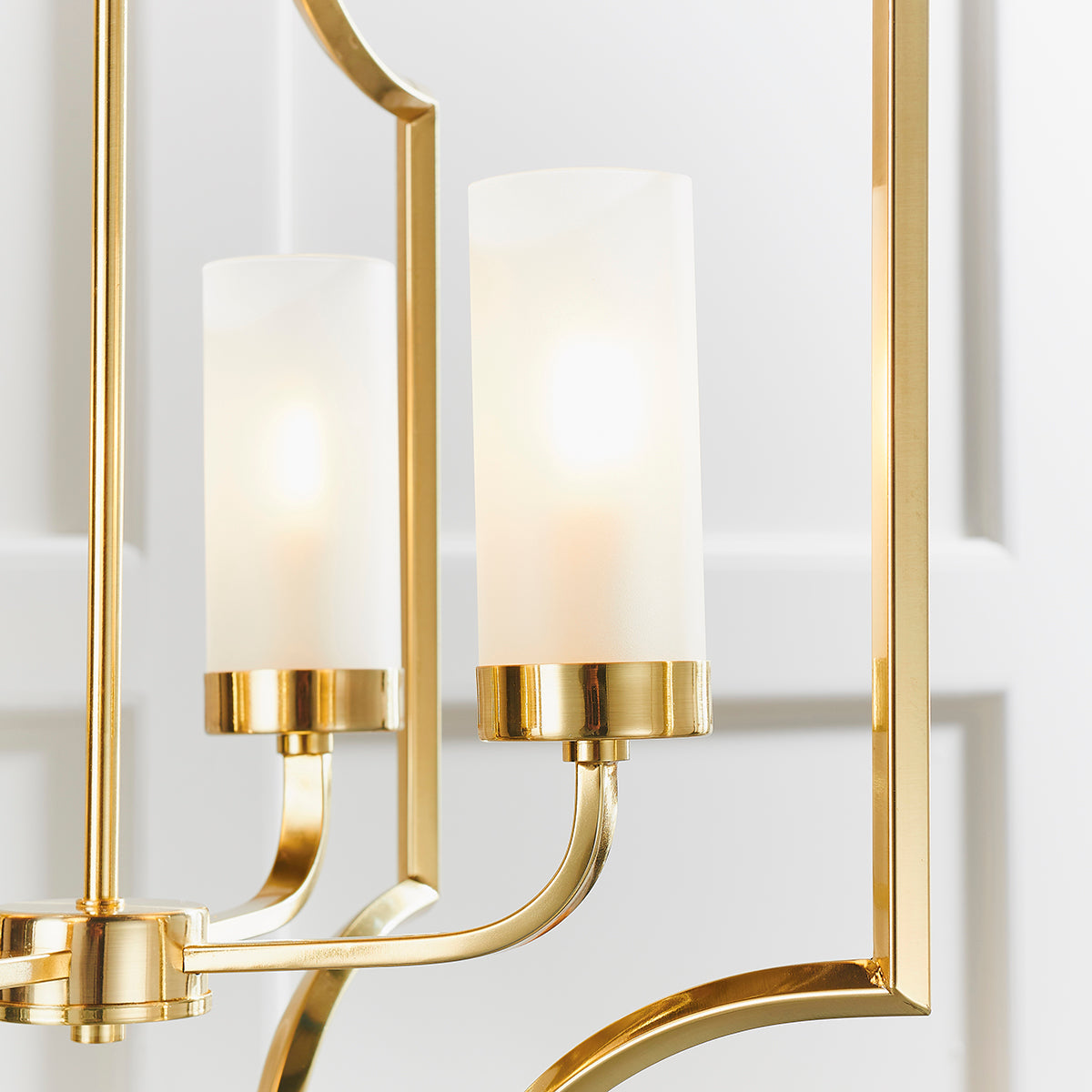 Satin brass plate & frosted glass