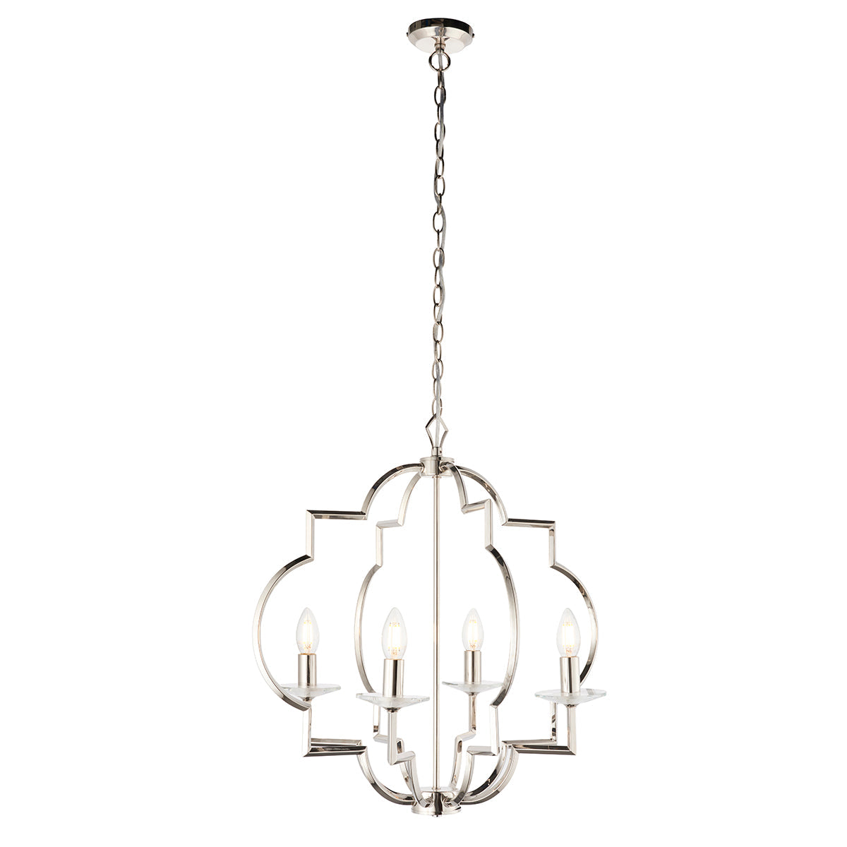 Polished nickel plate & clear crystal