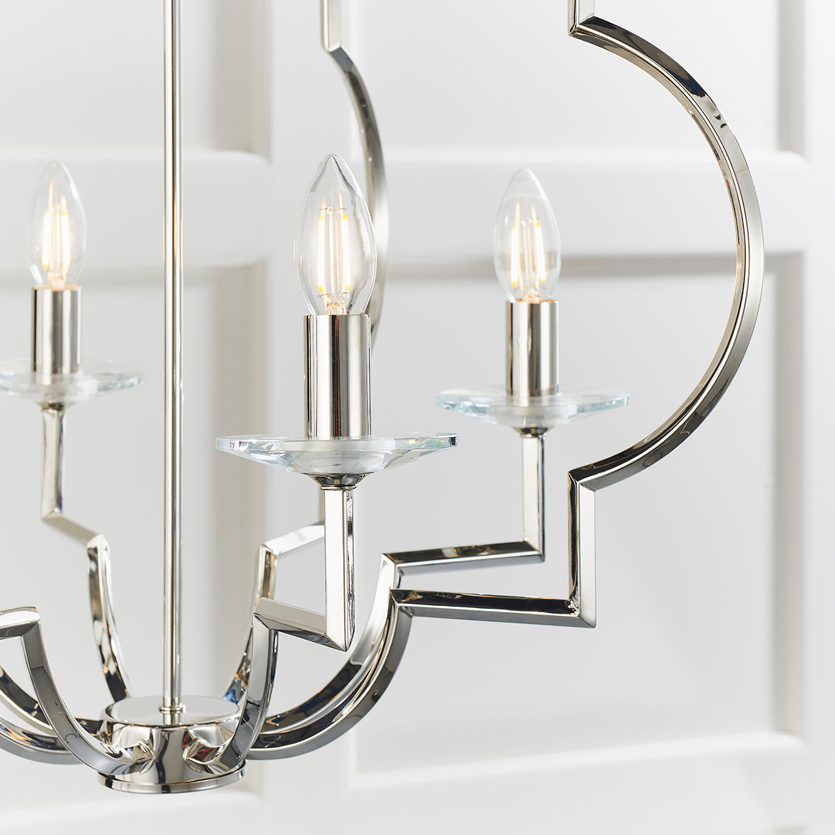 Polished nickel plate & clear crystal