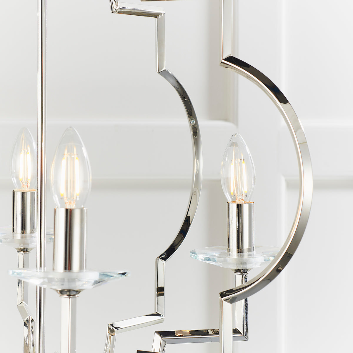 Polished nickel plate & clear crystal