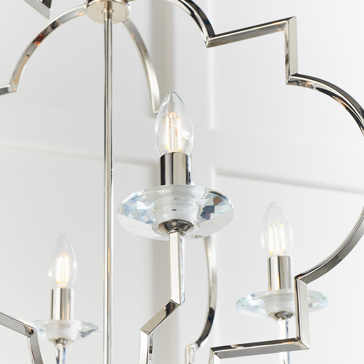 Polished nickel plate & clear crystal