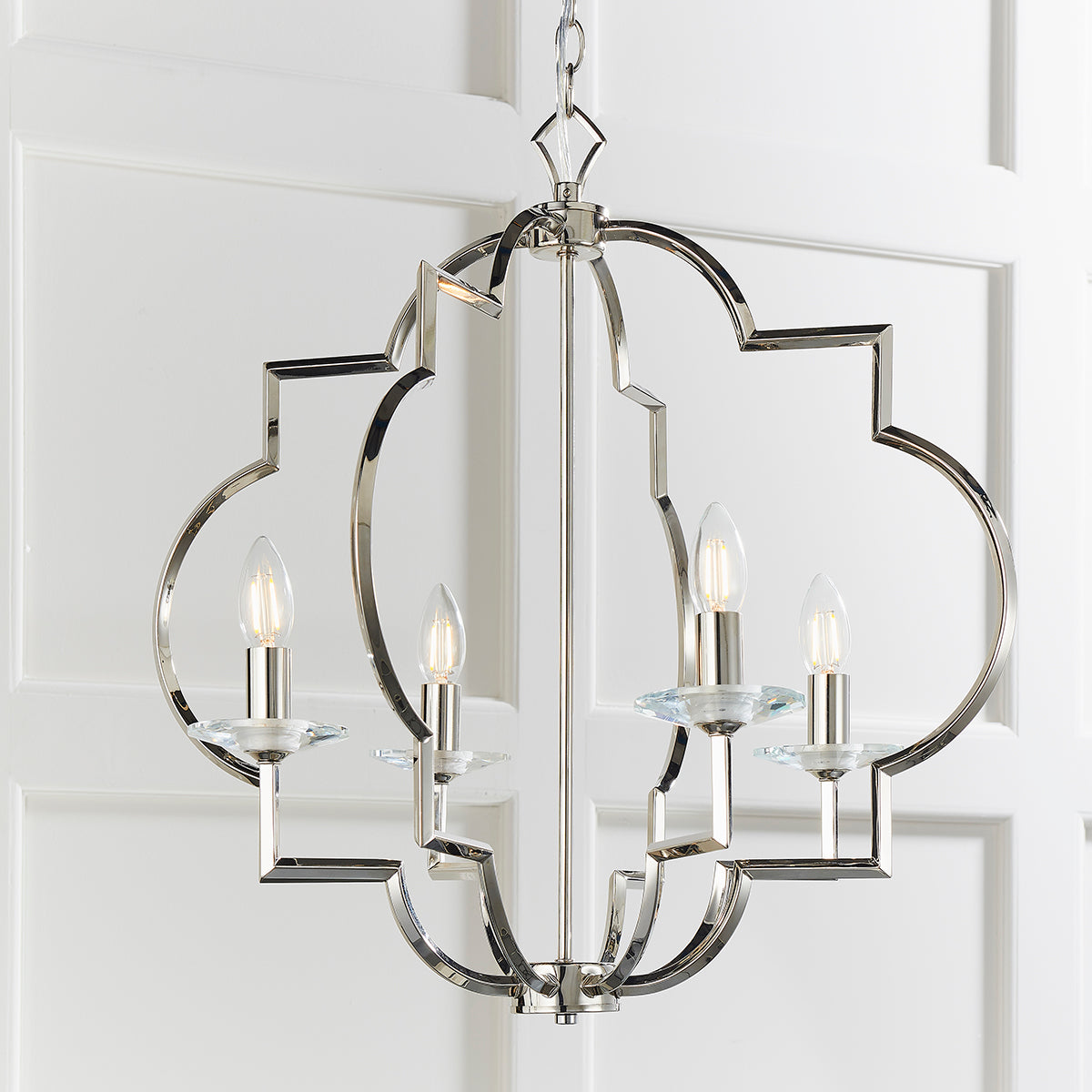 Polished nickel plate & clear crystal