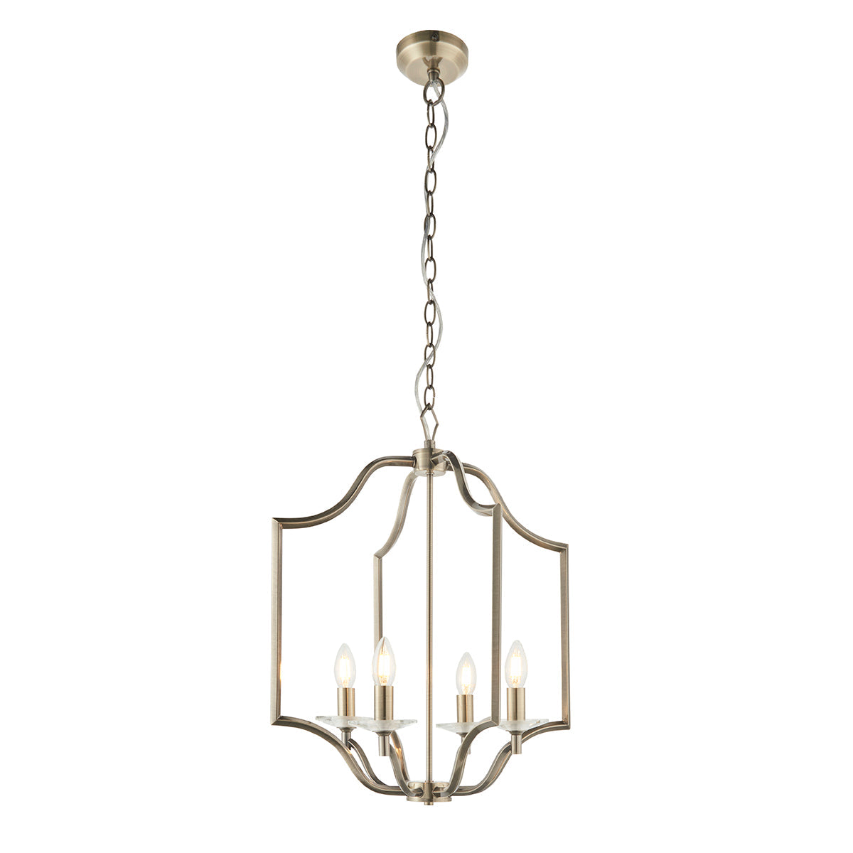 Antique brass plate & clear crystal