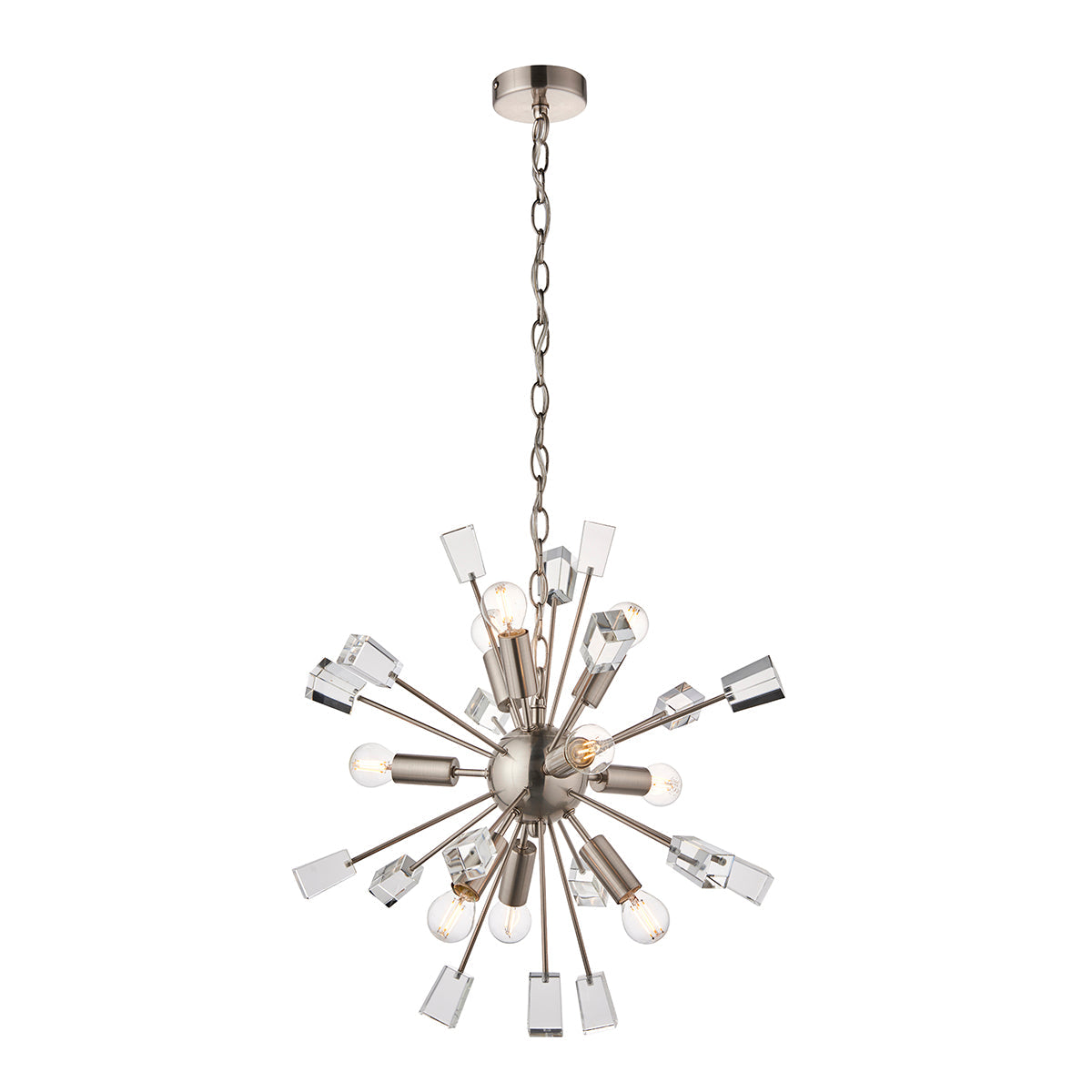 Satin nickel plate & clear crystal
