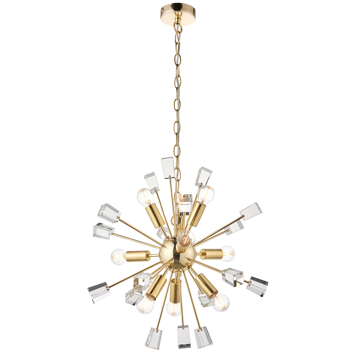 Satin brass plate & clear crystal