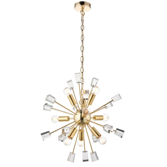 Satin brass plate & clear crystal