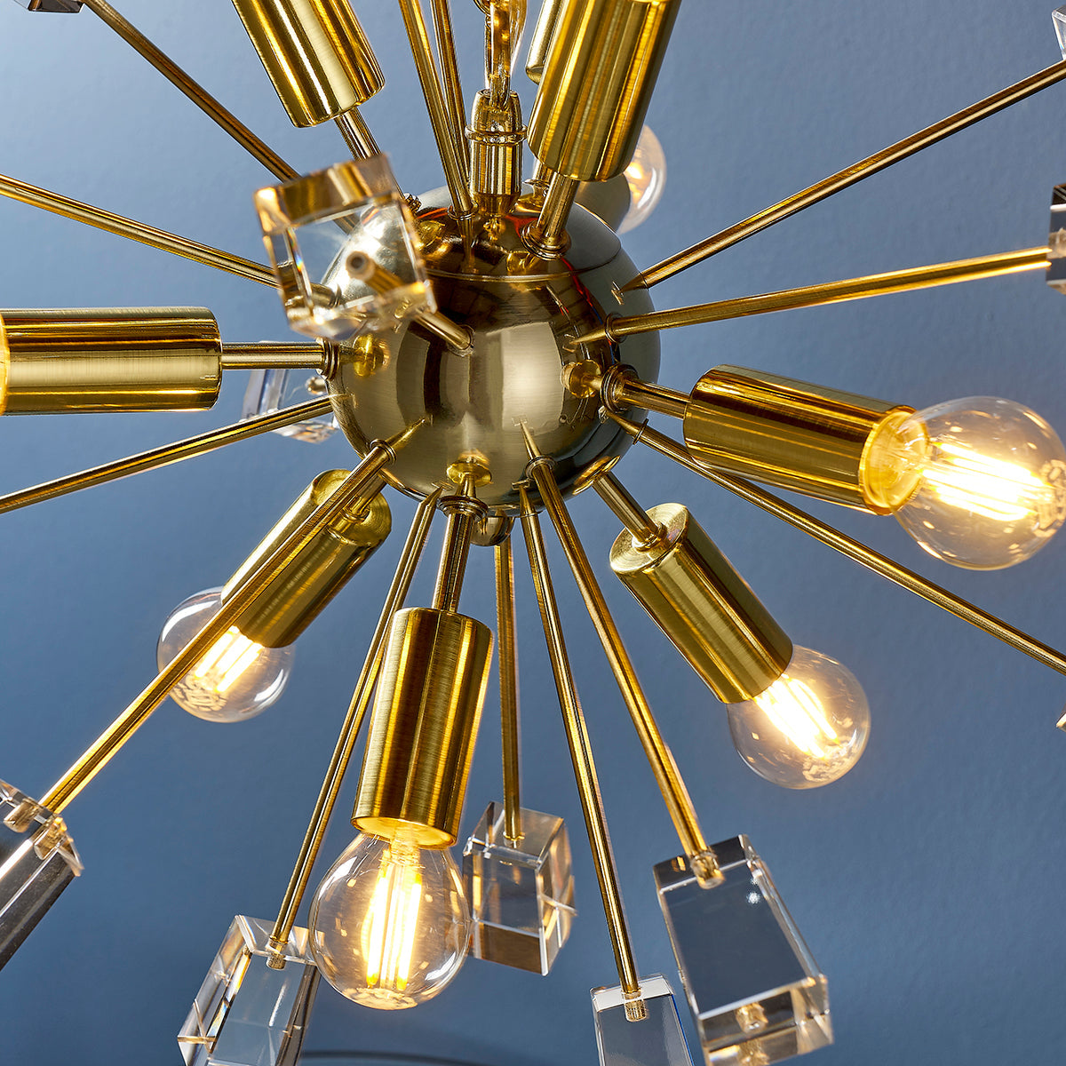 Satin brass plate & clear crystal