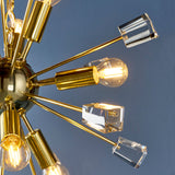 Satin brass plate & clear crystal
