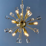Satin brass plate & clear crystal