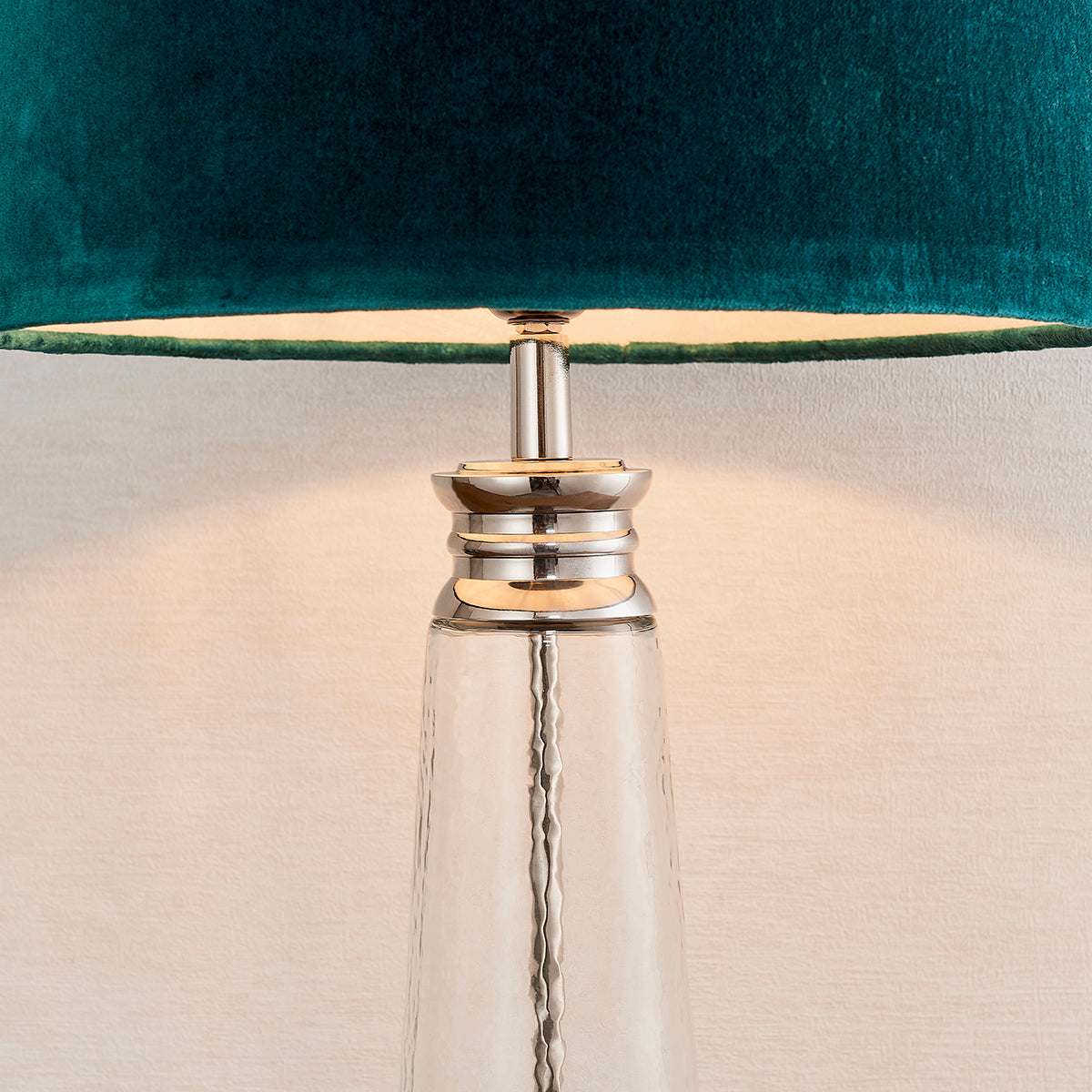 Nickel plate with teal velvet