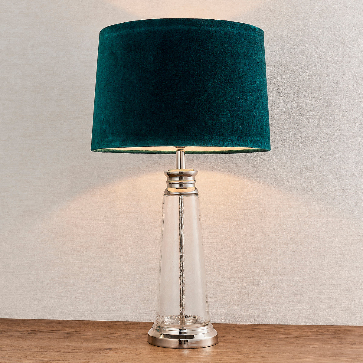 Nickel plate with teal velvet