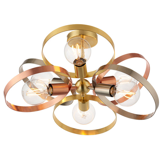 Brushed brass, nickel & copper plate