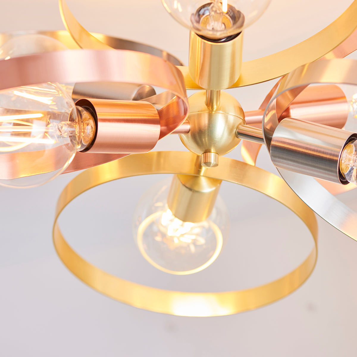 Brushed brass, nickel & copper plate