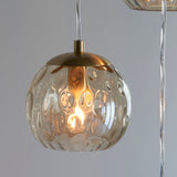 Satin brass plate & champagne lustre glass