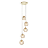 Satin brass plate & champagne lustre glass