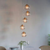 Satin brass plate & champagne lustre glass