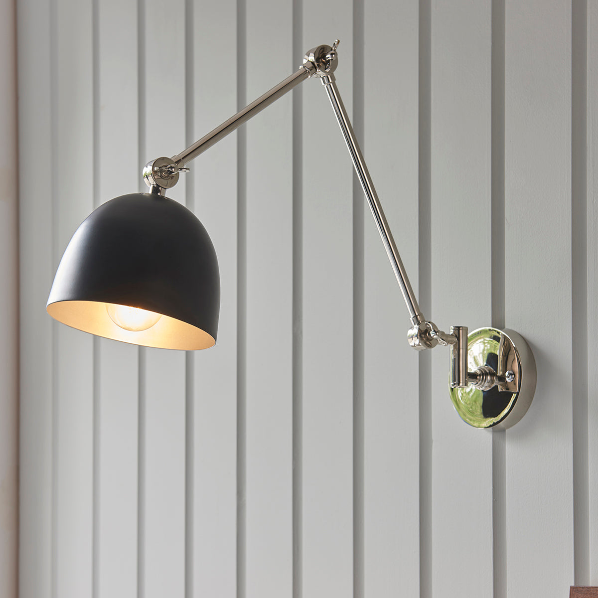 Polished nickel plate & matt black