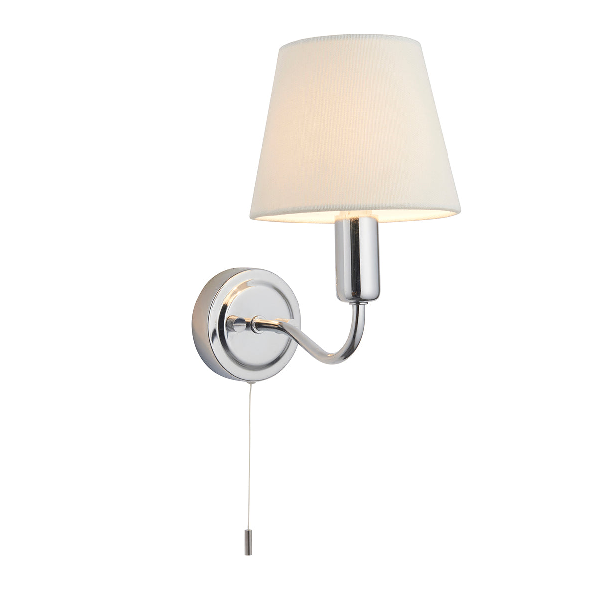 Chrome plate & ivory linen mix fabric