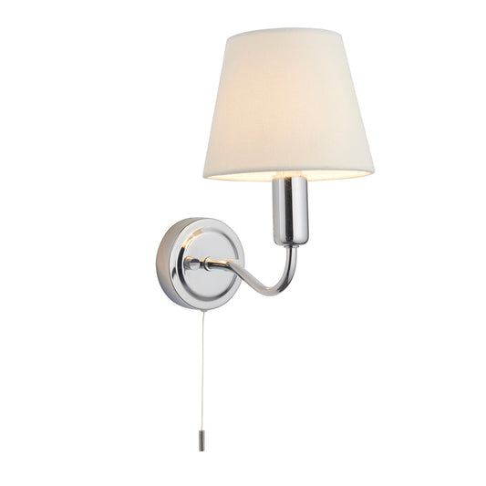 Chrome plate & ivory linen mix fabric