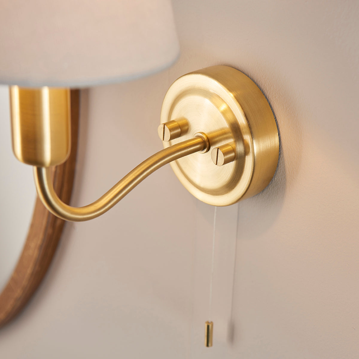 Satin brass plate & ivory linen mix fabric