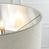Brushed chrome plate & natural linen