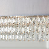 Silver grey fabric, clear glass & chrome plate