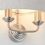 Brushed chrome plate & natural linen