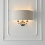 Brushed chrome plate & natural linen