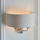Brushed chrome plate & natural linen