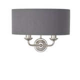 Bright nickel plate & charcoal fabric
