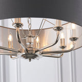 Bright nickel plate & charcoal fabric