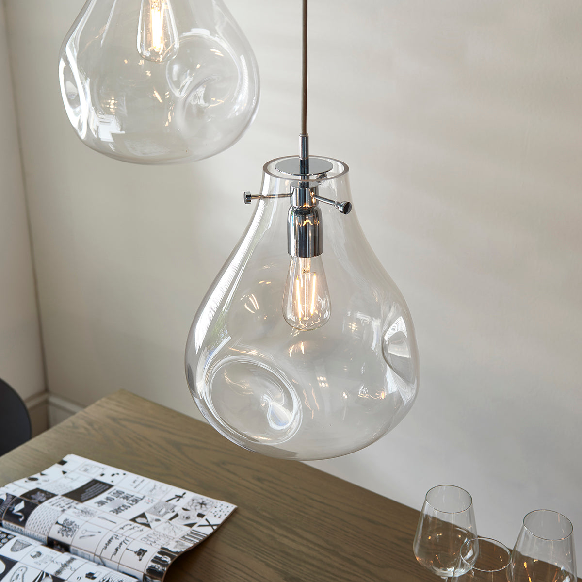Clear glass & chrome plate
