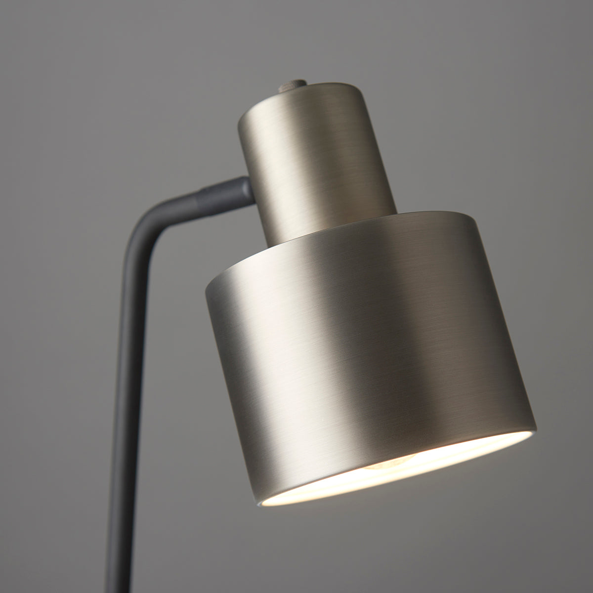 Brushed silver plate & matt black