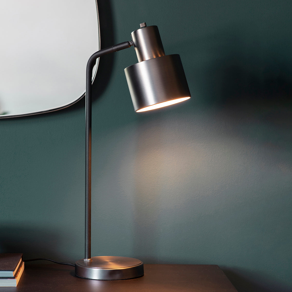 Brushed silver plate & matt black