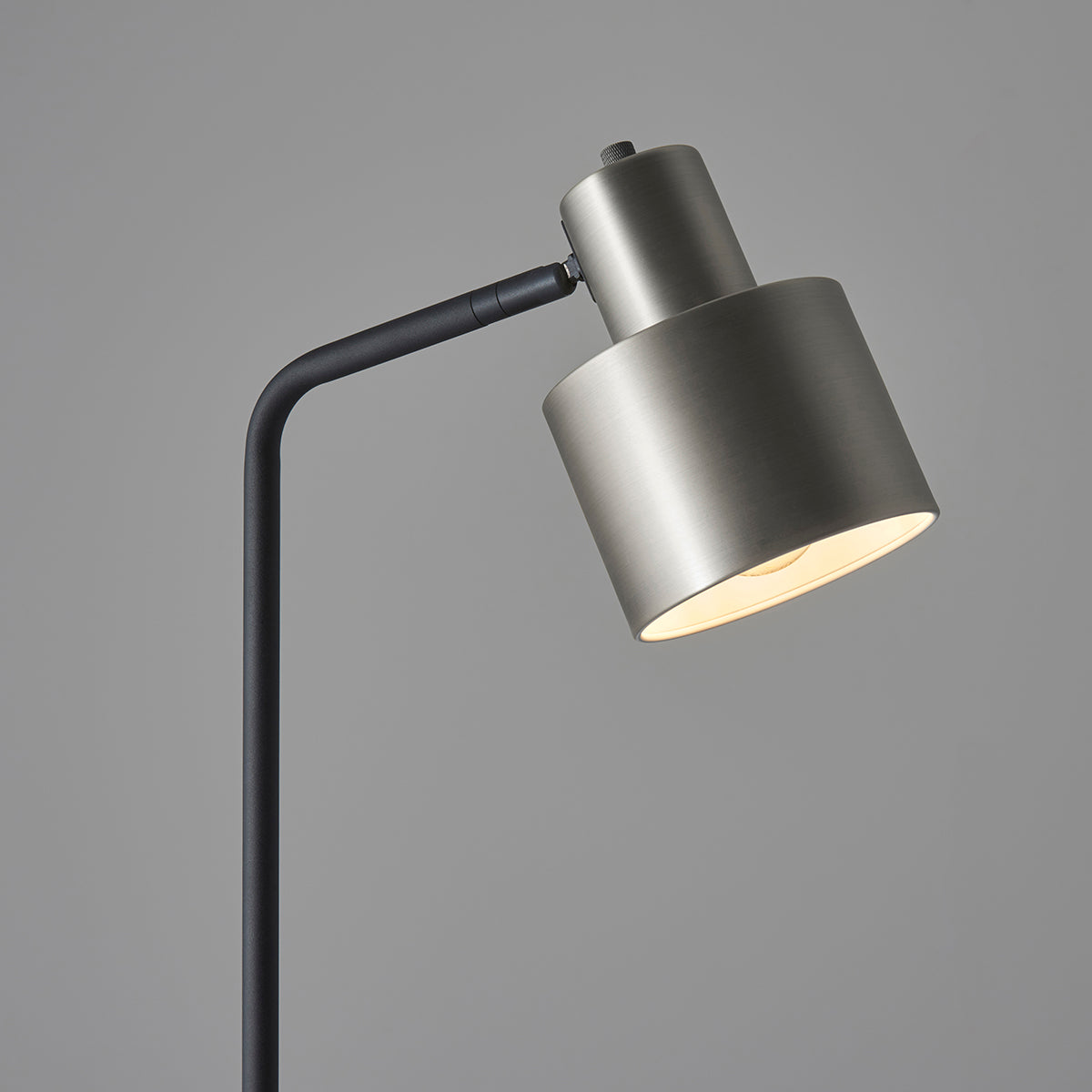 Brushed silver plate & matt black