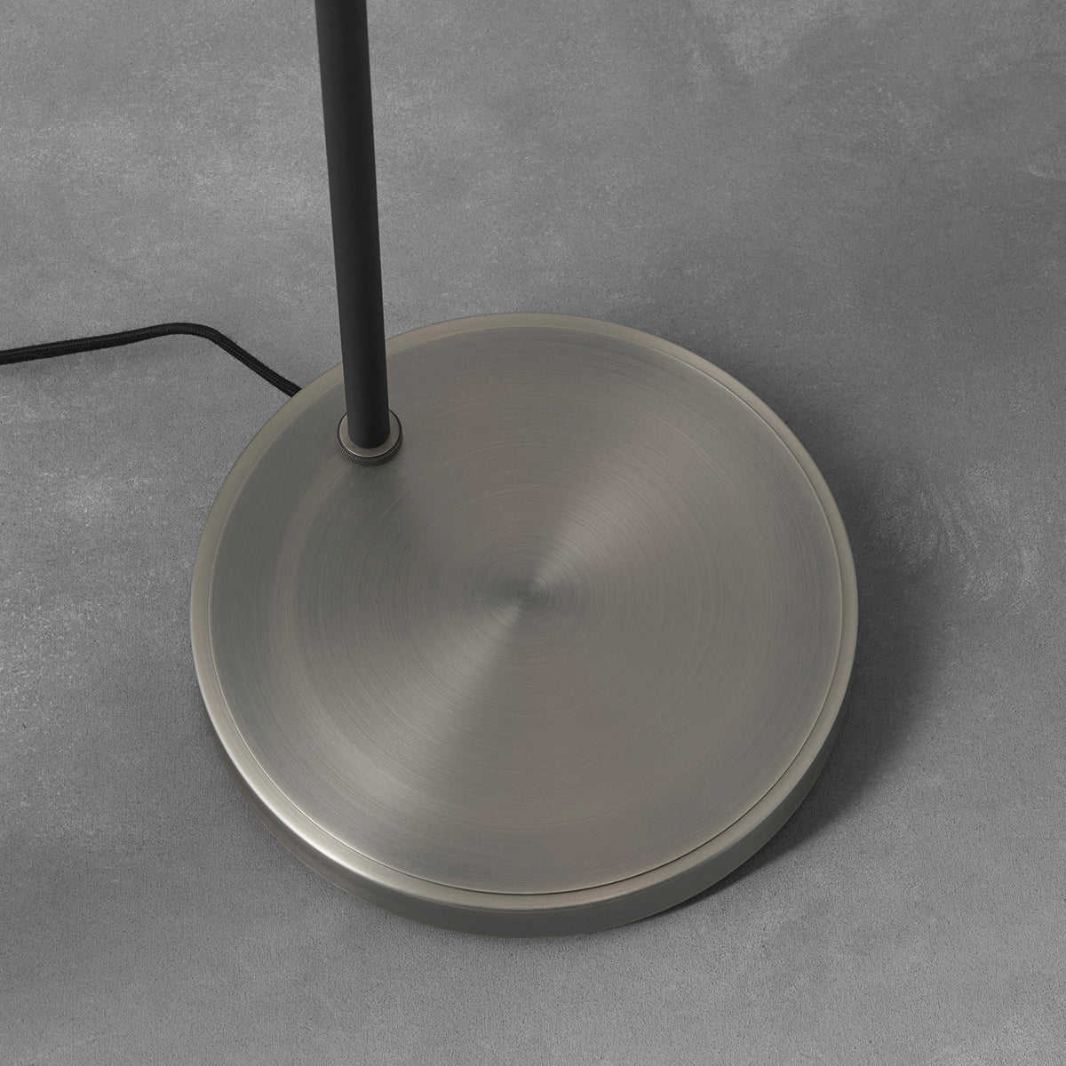 Brushed silver plate & matt black
