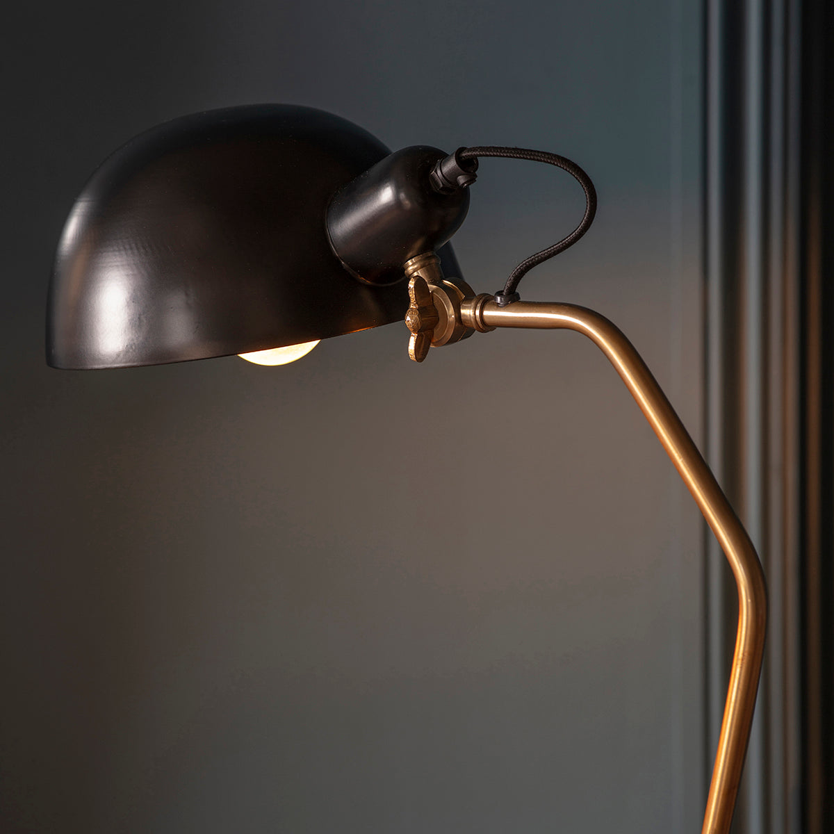 Satin black & aged brass paint