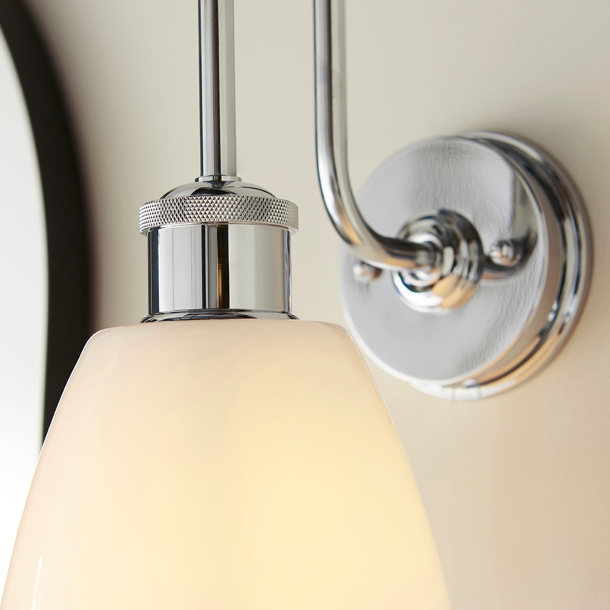 Chrome plate & gloss opal glass
