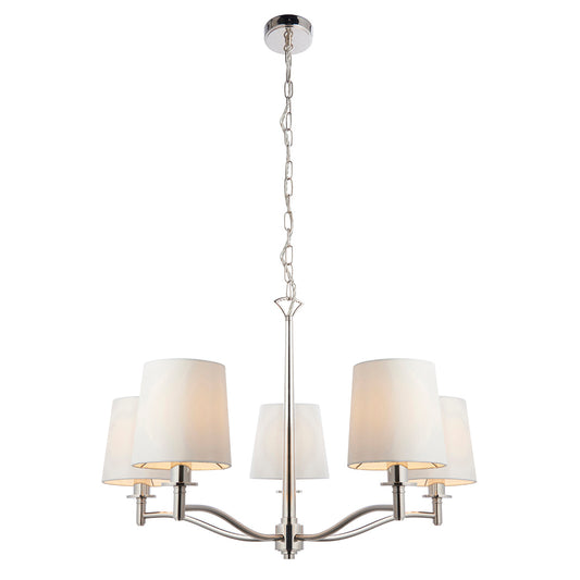 Bright nickel plate & vintage white fabric