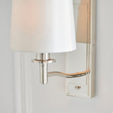 Bright nickel plate & vintage white fabric