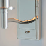 Bright nickel plate & vintage white fabric